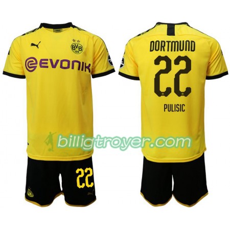 Billige Fotballdrakter Borussia Dortmund Pulisic 22 Barn Hjemmedraktsett 2019/20 Kortermet